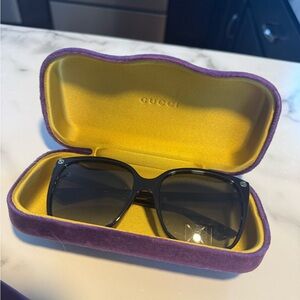 Gucci Black Sunglasses with Vibrant Case